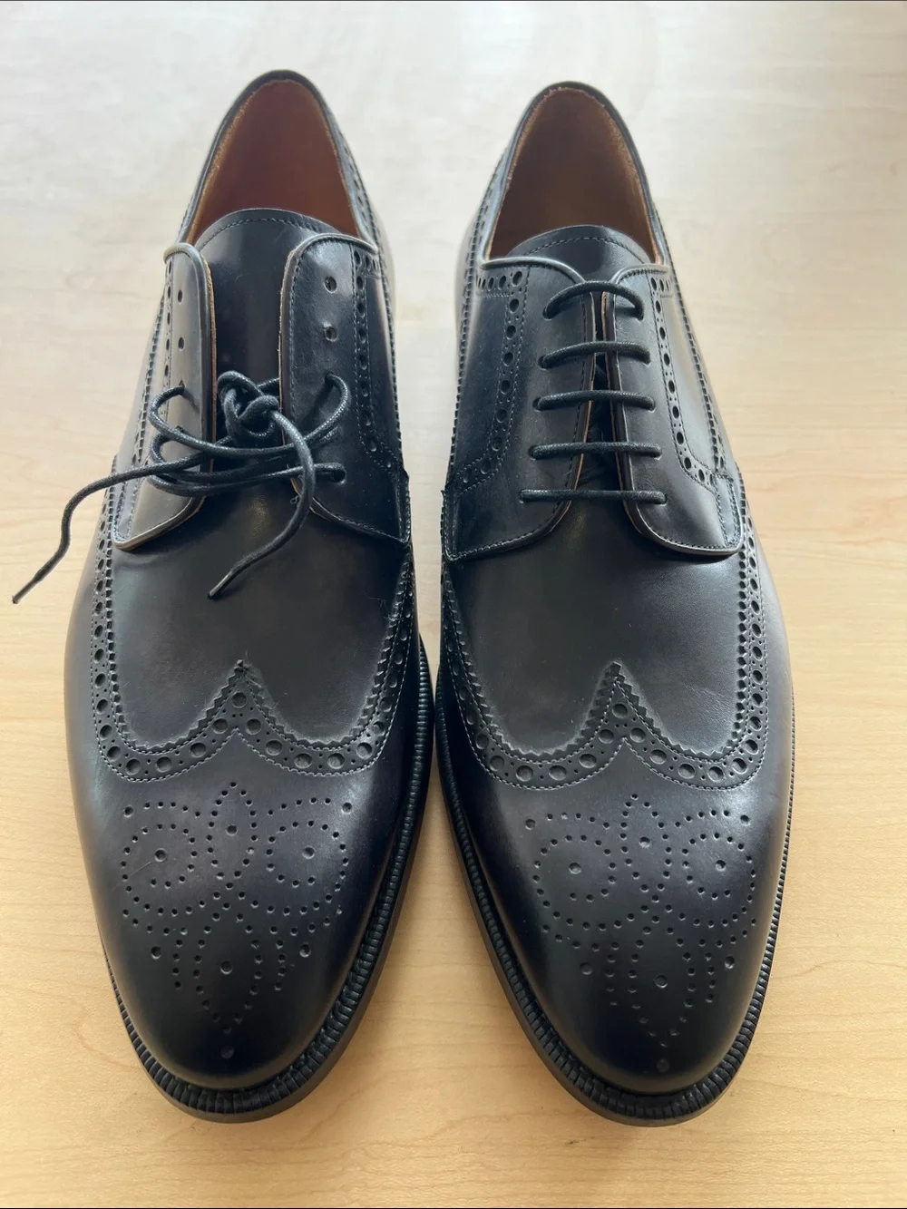 Magnanni Black Leather Brogue Oxfords